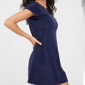Offline Aerie Navy Blue Terrycloth Mini Dress Small Summer Casual Everyday